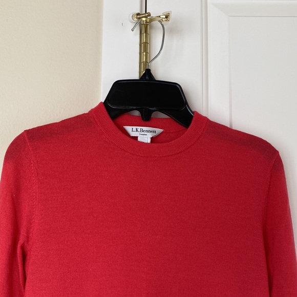 LK Bennett XS coral pink wool sweater - Picture 2 of 7
